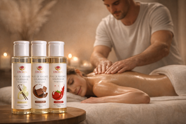 Huile de massage comestible à la vanille