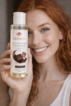 Huile de massage comestible au chocolat
