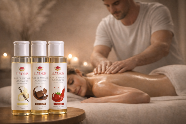Huile de massage comestible au chocolat