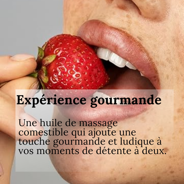 Huile de massage comestible à la fraise