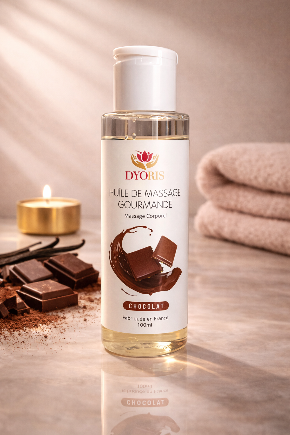 huile de massage comestible chocolat