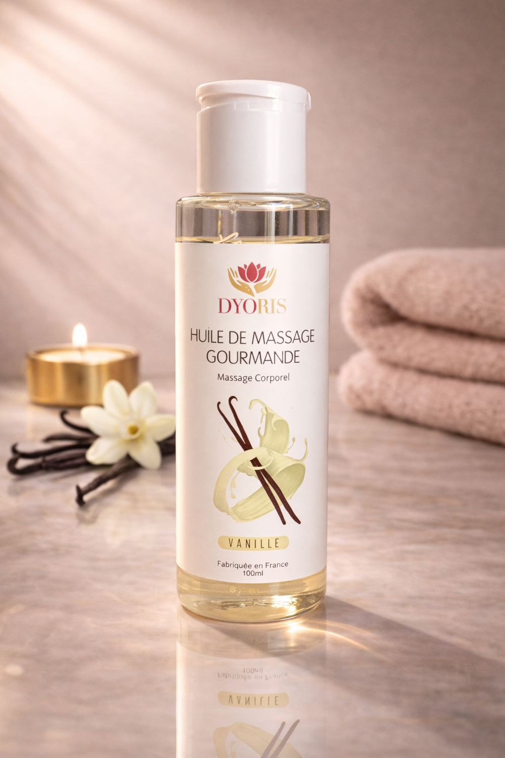 Huile de massage comestible vanille